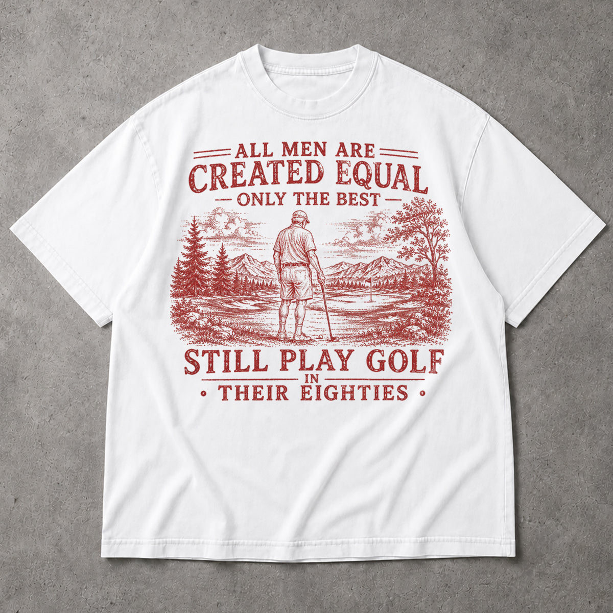 SF_COLOR=white; SF_ITEM=adult-t-shirt; SF_ROLE=main; Funny Golf In Eighties T-Shirt Vintage Golfer Retiret Sports Hobby Apparel - White Adult T-Shirt product image