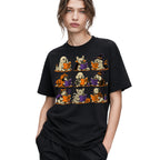 SF_COLOR=black; SF_ITEM=adult-t-shirt; SF_ROLE=gallery; Funny Halloween Dogs Reading T-Shirt Spooky Puppy Costumes Retro Comic Apparel - Black Adult T-Shirt product image