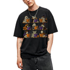 SF_COLOR=black; SF_ITEM=adult-t-shirt; SF_ROLE=gallery; Funny Halloween Dogs Reading T-Shirt Spooky Puppy Costumes Retro Comic Apparel - Black Adult T-Shirt product image