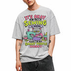 SF_COLOR=sport-grey; SF_ITEM=adult-t-shirt; SF_ROLE=gallery; Funny Sewing Cat T-Shirt Smart People Hobby Sarcastic Crafter Joke Apparel - Sport Grey Adult T-Shirt product image
