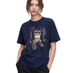 SF_COLOR=navy; SF_ITEM=adult-t-shirt; SF_ROLE=gallery; Funny Thinking Chimpanzee Lightning Aura T‑Shirt – Vintage Monkey Meme Tee - Navy Adult T-Shirt product image