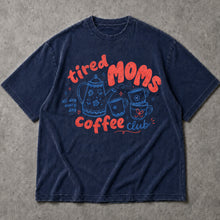 SF_COLOR=navy; SF_ITEM=adult-t-shirt; SF_ROLE=main; Funny Tired Moms Coffee Club T-Shirt All Day Every Day Mother Apparel - Navy Adult T-Shirt product image