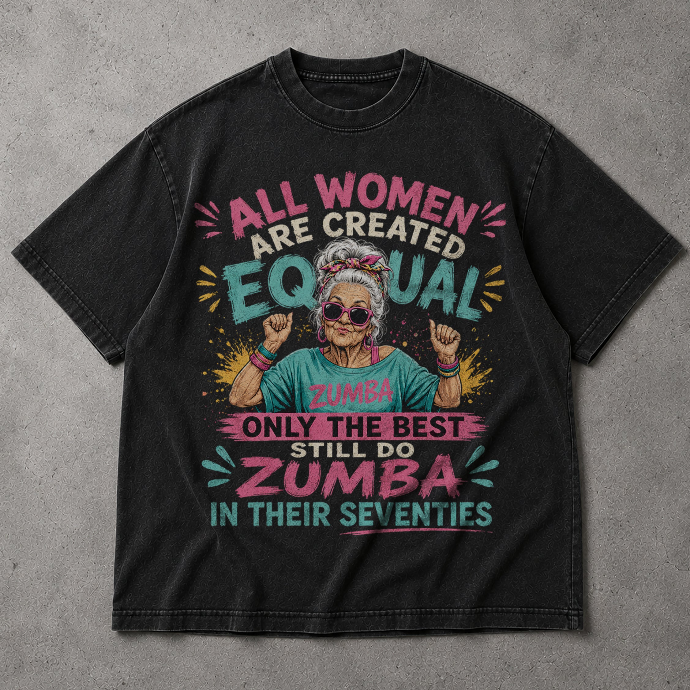 SF_COLOR=black; SF_ITEM=adult-t-shirt; SF_ROLE=main; Funny Zumba In Their Seventies T-Shirt Best Retro Workout Dance Apparel - Black Adult T-Shirt product image