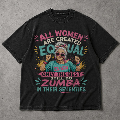 SF_COLOR=black; SF_ITEM=adult-t-shirt; SF_ROLE=main; Funny Zumba In Their Seventies T-Shirt Best Retro Workout Dance Apparel - Black Adult T-Shirt product image