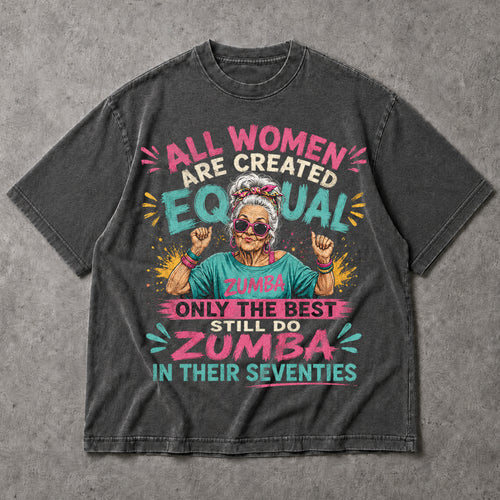 SF_COLOR=dark-heather; SF_ITEM=adult-t-shirt; SF_ROLE=main; Funny Zumba In Their Seventies T-Shirt Best Retro Workout Dance Apparel - Dark Heather Adult T-Shirt product image