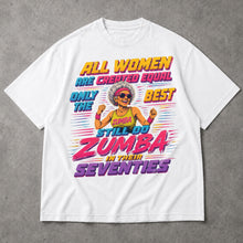 SF_COLOR=white; SF_ITEM=adult-t-shirt; SF_ROLE=main; Funny Zumba In Seventies T-Shirt Retro Outrun Exercise Dance Hobby Apparel - White Adult T-Shirt product image