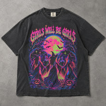 SF_COLOR=graphite; SF_ITEM=adult-t-shirt; SF_ROLE=main; Girls Will Be Girls Witches Coven T-Shirt Neon Dancing Forest Halloween Tee - Graphite Adult T-Shirt product image