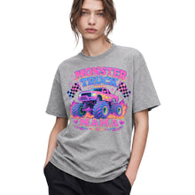 SF_COLOR=sport-grey; SF_ITEM=adult-t-shirt; SF_ROLE=gallery; Glitter Monster Truck Mama Racing Flame T-Shirt Funny Mother Retro Tee - Sport Grey Adult T-Shirt product image