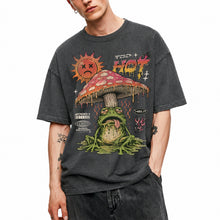 SF_COLOR=dark-heather; SF_ITEM=adult-t-shirt; SF_ROLE=main; Global Meltdown Frog T-Shirt Funny Too Hot Summer Weather Sarcastic Top Print - Dark Heather Adult T-Shirt product image