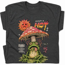 SF_COLOR=dark-heather; SF_ITEM=adult-t-shirt; SF_ROLE=gallery; Global Meltdown Frog T-Shirt Funny Too Hot Summer Weather Sarcastic Top Print - Dark Heather Adult T-Shirt product image