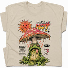SF_COLOR=sand; SF_ITEM=adult-t-shirt; SF_ROLE=gallery; Global Meltdown Frog T-Shirt Funny Too Hot Summer Weather Sarcastic Top Print - Sand Adult T-Shirt product image