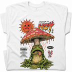 SF_COLOR=white; SF_ITEM=adult-t-shirt; SF_ROLE=gallery; Global Meltdown Frog T-Shirt Funny Too Hot Summer Weather Sarcastic Top Print - White Adult T-Shirt product image