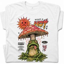 SF_COLOR=white; SF_ITEM=adult-t-shirt; SF_ROLE=gallery; Global Meltdown Frog T-Shirt Funny Too Hot Summer Weather Sarcastic Top Print - White Adult T-Shirt product image