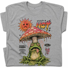 SF_COLOR=sport-grey; SF_ITEM=adult-t-shirt; SF_ROLE=gallery; Global Meltdown Frog T-Shirt Funny Too Hot Summer Weather Sarcastic Top Print - Sport Grey Adult T-Shirt product image