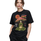 SF_COLOR=black; SF_ITEM=adult-t-shirt; SF_ROLE=gallery; Global Meltdown Frog T-Shirt Funny Too Hot Summer Weather Sarcastic Top Print - Black Adult T-Shirt product image