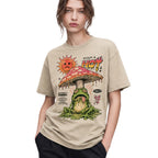 SF_COLOR=sand; SF_ITEM=adult-t-shirt; SF_ROLE=gallery; Global Meltdown Frog T-Shirt Funny Too Hot Summer Weather Sarcastic Top Print - Sand Adult T-Shirt product image