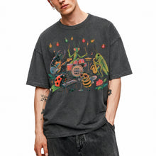 SF_COLOR=dark-heather; SF_ITEM=adult-t-shirt; SF_ROLE=main; Good Vibes Only Insect Band T-Shirt Cute Bugs Playing Music Retro Kawaii Tee - Dark Heather Adult T-Shirt product image