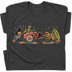 SF_COLOR=dark-heather; SF_ITEM=adult-t-shirt; SF_ROLE=gallery; Good Vibes Only Bug Band Insects Music T-Shirt Retro Playing Instrut Tee - Dark Heather Adult T-Shirt product image