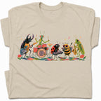 SF_COLOR=sand; SF_ITEM=adult-t-shirt; SF_ROLE=gallery; Good Vibes Only Bug Band Insects Music T-Shirt Retro Playing Instrut Tee - Sand Adult T-Shirt product image