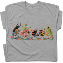 SF_COLOR=sport-grey; SF_ITEM=adult-t-shirt; SF_ROLE=gallery; Good Vibes Only Bug Band Insects Music T-Shirt Retro Playing Instrut Tee - Sport Grey Adult T-Shirt product image