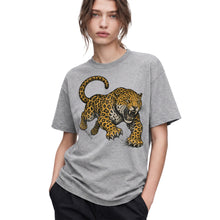 SF_COLOR=sport-grey; SF_ITEM=adult-t-shirt; SF_ROLE=gallery; Jaguar Pouncing Attack T-Shirt Fierce Jungle Cat Wildlife Tee - Sport Grey Adult T-Shirt product image