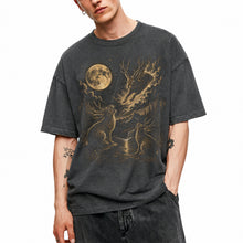 SF_COLOR=dark-heather; SF_ITEM=adult-t-shirt; SF_ROLE=main; Jumping Jackalope T-Shirt Vintage Night Sky Full Moon Mythical Creature Top - Dark Heather Adult T-Shirt product image