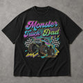 SF_COLOR=black; SF_ITEM=adult-t-shirt; SF_ROLE=main; Monster Truck Dad Racings T-Shirt Retro Neon Gift Tee - Black Adult T-Shirt product image