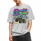 SF_COLOR=sport-grey; SF_ITEM=adult-t-shirt; SF_ROLE=gallery; Monster Truck Dad Racings T-Shirt Retro Neon Gift Tee - Sport Grey Adult T-Shirt product image