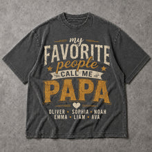 SF_COLOR=dark-heather; SF_ITEM=adult-t-shirt; SF_ROLE=main; My Favorite People Call Me Papa T-Shirt Custom Names Fathers Day Tee - Dark Heather Adult T-Shirt product image