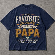 SF_COLOR=navy; SF_ITEM=adult-t-shirt; SF_ROLE=main; My Favorite People Call Me Papa T-Shirt Custom Names Fathers Day Tee - Navy Adult T-Shirt product image