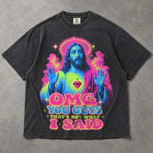 SF_COLOR=graphite; SF_ITEM=adult-t-shirt; SF_ROLE=main; OMG You Guys Thats Not What I Said T-Shirt Funny Jesus Retro Neon Humor Tee - Graphite Adult T-Shirt product image