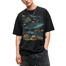 SF_COLOR=black; SF_ITEM=adult-t-shirt; SF_ROLE=main; Ocean Sea Life Whale Shark Coral Reef Fish T-Shirt Marine Biology Diver Tee - Black Adult T-Shirt product image