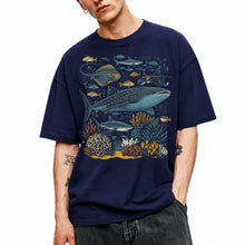 SF_COLOR=navy; SF_ITEM=adult-t-shirt; SF_ROLE=main; Ocean Sea Life Whale Shark Coral Reef Fish T-Shirt Marine Biology Diver Tee - Navy Adult T-Shirt product image