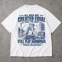 SF_COLOR=white; SF_ITEM=adult-t-shirt; SF_ROLE=main; Play Harmonica In Eighties T-Shirt Funny Musician Vintage Instrut Apparel - White Adult T-Shirt product image
