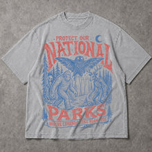 SF_COLOR=sport-grey; SF_ITEM=adult-t-shirt; SF_ROLE=main; Protect Our National Parks Bigfoot T-Shirt Cryptids Owl Wendigo Woods Tee - Sport Grey Adult T-Shirt product image