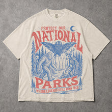 SF_COLOR=ivory; SF_ITEM=adult-t-shirt; SF_ROLE=gallery; Protect Our National Parks Bigfoot T-Shirt Cryptids Owl Wendigo Woods Tee - Ivory Adult T-Shirt product image