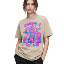 SF_COLOR=sand; SF_ITEM=adult-t-shirt; SF_ROLE=gallery; Respect The Locals Glitter Forest Animal T-Shirt Retro Hiking Outdoors Tee - Sand Adult T-Shirt product image