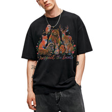 SF_COLOR=black; SF_ITEM=adult-t-shirt; SF_ROLE=main; Respect The Locals Forest Animals Nature T-Shirt Funny Hiking Outdoors Tee - Black Adult T-Shirt product image
