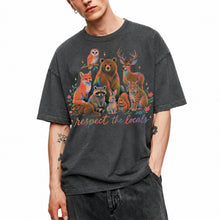 SF_COLOR=dark-heather; SF_ITEM=adult-t-shirt; SF_ROLE=main; Respect The Locals Forest Animals Nature T-Shirt Funny Hiking Outdoors Tee - Dark Heather Adult T-Shirt product image