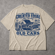 SF_COLOR=sand; SF_ITEM=adult-t-shirt; SF_ROLE=main; Restore Old Cars In Eighties T-Shirt Funny Auto Mechanic Classic Vehicle Apparel - Sand Adult T-Shirt product image