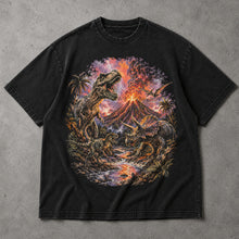 SF_COLOR=black; SF_ITEM=adult-t-shirt; SF_ROLE=main; Retro Dinosaurs Volcano Eruption T-Shirt T-Rex Triceratops Everythings Fine Tee - Black Adult T-Shirt product image