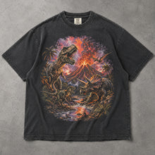 SF_COLOR=graphite; SF_ITEM=adult-t-shirt; SF_ROLE=main; Retro Dinosaurs Volcano Eruption T-Shirt T-Rex Triceratops Everythings Fine Tee - Graphite Adult T-Shirt product image