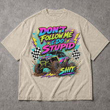 SF_COLOR=sand; SF_ITEM=adult-t-shirt; SF_ROLE=main; Retro Dont Follow Me I Do Stupid Shit T-Shirt UTV Buggy Off Road Racing Apparel - Sand Adult T-Shirt product image