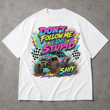 SF_COLOR=white; SF_ITEM=adult-t-shirt; SF_ROLE=main; Retro Dont Follow Me I Do Stupid Shit T-Shirt UTV Buggy Off Road Racing Apparel - White Adult T-Shirt product image