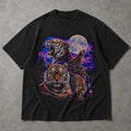 SF_COLOR=black; SF_ITEM=adult-t-shirt; SF_ROLE=main; Retro Tigers Howling At Full Moon T-Shirt Synthwave Lightning Vaporwaves Tee - Black Adult T-Shirt product image