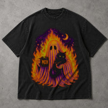 SF_COLOR=black; SF_ITEM=adult-t-shirt; SF_ROLE=main; Sarcastic Meh Ghost Cat T-Shirt Funny Coffee Spooky Halloween Humor Tee - Black Adult T-Shirt product image
