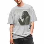 SF_COLOR=all; SF_ITEM=adult-t-shirt; SF_ROLE=gallery; Sasquatch Blowing Dandelion Flower T-Shirt Vintage Bigfoot Nature Outdoors Tee - all colors Adult T-Shirt product image