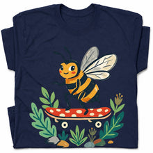 SF_COLOR=navy; SF_ITEM=adult-t-shirt; SF_ROLE=gallery; Skater Bee Red Mushboard Skateboard Cool Insect T-Shirt Streetwear Skater Tee - Navy Adult T-Shirt product image