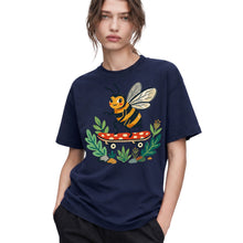 SF_COLOR=navy; SF_ITEM=adult-t-shirt; SF_ROLE=gallery; Skater Bee Red Mushboard Skateboard Cool Insect T-Shirt Streetwear Skater Tee - Navy Adult T-Shirt product image