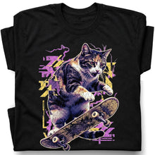 SF_COLOR=black; SF_ITEM=adult-t-shirt; SF_ROLE=gallery; Skater Cat Grunge Streetwear Urban Graphic T-Shirt Skateboard Animal Gift Tee - Black Adult T-Shirt product image